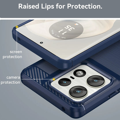 Custodia per Motorola Edge 50 Pro, Techsuit, Carbonio, Nera