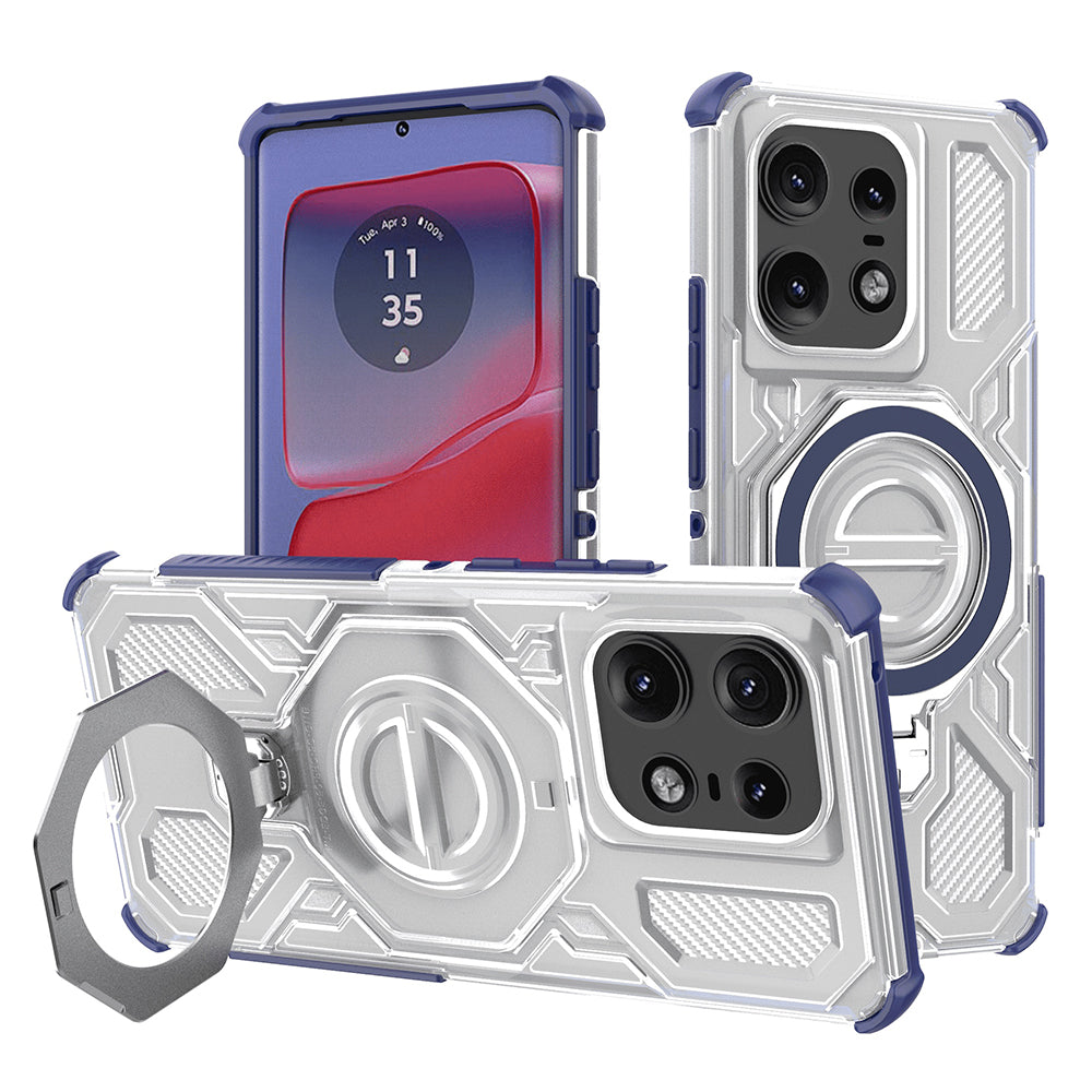 Custodia per Motorola Edge 50 Pro, Techsuit, Carbon Shield Pro, Blu