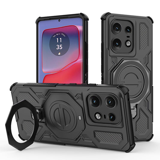 Custodia per Motorola Edge 50 Pro, Techsuit, Carbon Shield Pro, Nera