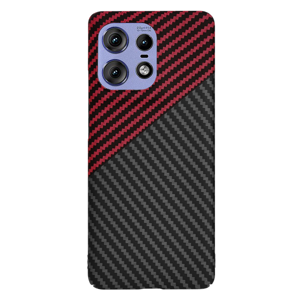 Custodia per Motorola Edge 50 Pro, Techsuit, Carbonite FiberShell, Nero Rosso