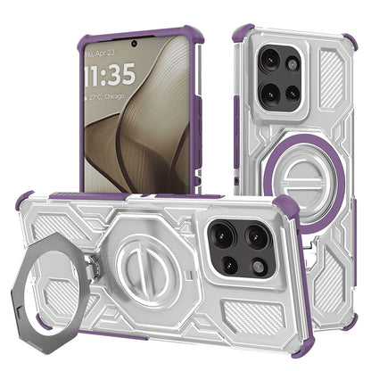 Custodia per Motorola Edge 50, Techsuit, Carbon Shield Pro, Viola
