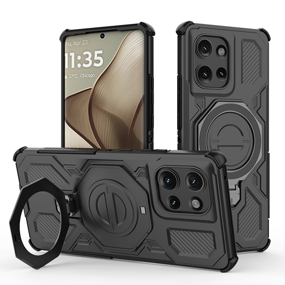 Custodia per Motorola Edge 50, Techsuit, Carbon Shield Pro, Nera