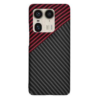 Custodia per Motorola Edge 50 Ultra, Techsuit, Carbonite FiberShell, Nero Rosso