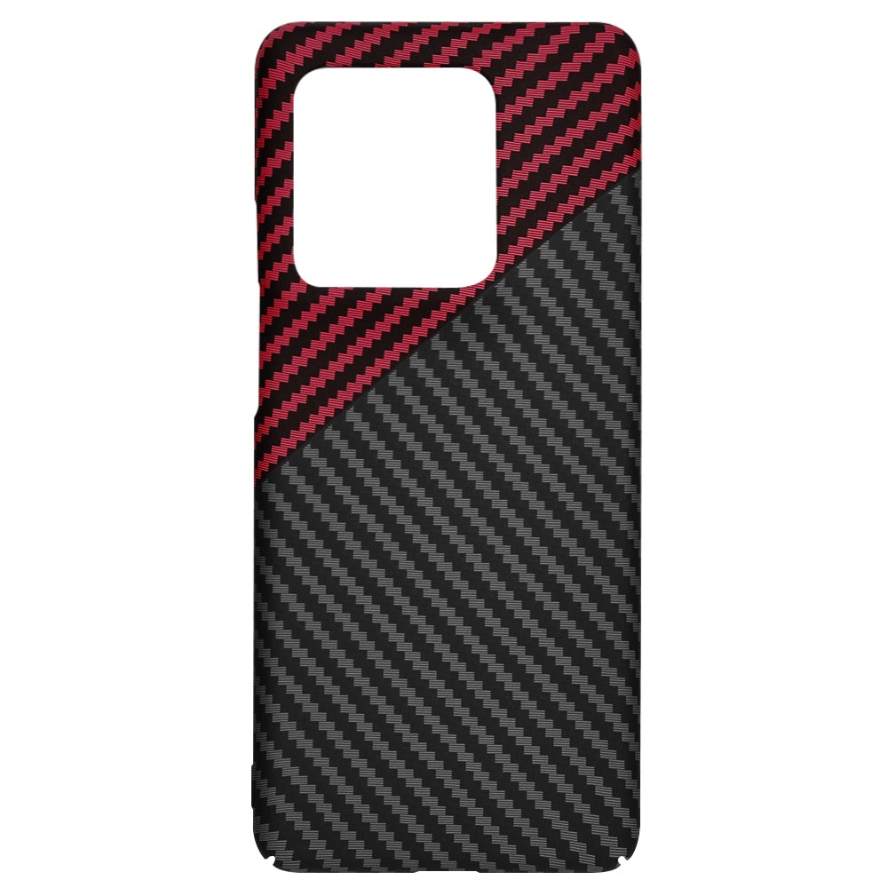 Custodia per Motorola Edge 50 Ultra, Techsuit, Carbonite FiberShell, Nero Rosso