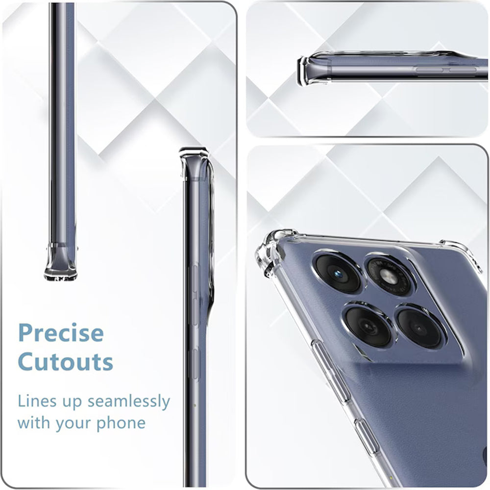Custodia per Motorola Edge 60 Fusion / Edge 60, Techsuit, Shockproof Clear, Trasparente