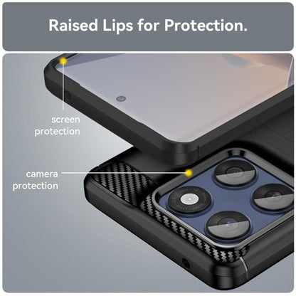 Custodia per Motorola Edge 60 Pro, Techsuit, Carbonio, Nera
