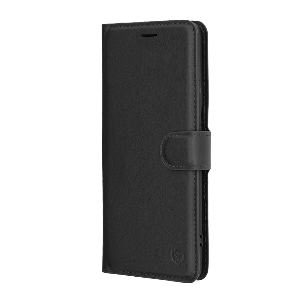 Custodia per Motorola Edge 60 Pro, Techsuit, Leather Folio, Nera