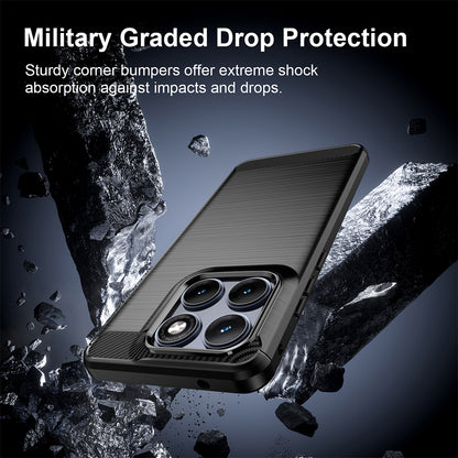 Custodia per Motorola Edge 70 Fusion, Techsuit, Carbonio, Nera