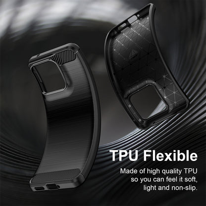 Custodia per Motorola Edge 70 Fusion, Techsuit, Carbonio, Nera
