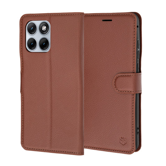 Custodia per Motorola Edge 70 Fusion, Techsuit, Leather Folio, Marrone