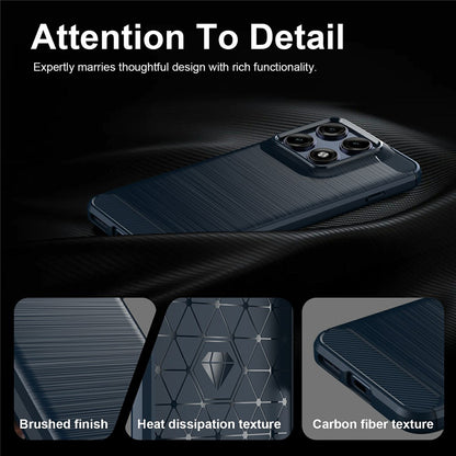 Custodia per Motorola Edge 70 Pro, Techsuit, Carbonio, Blu