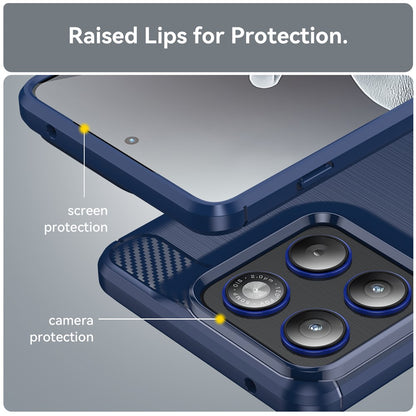 Custodia per Motorola Edge 70, Techsuit, Carbonio, Blu