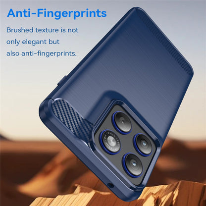 Custodia per Motorola Edge 70, Techsuit, Carbonio, Blu