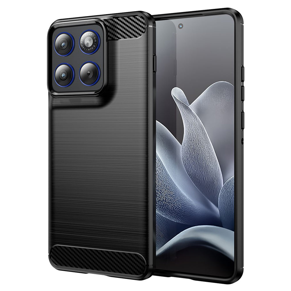 Custodia per Motorola Edge 70, Techsuit, Carbonio, Nera