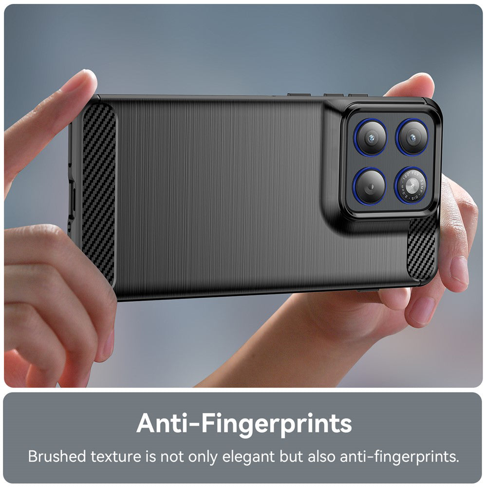 Custodia per Motorola Edge 70, Techsuit, Carbonio, Nera