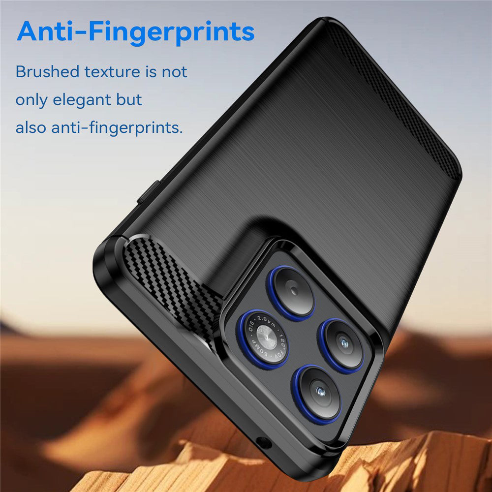 Custodia per Motorola Edge 70, Techsuit, Carbonio, Nera