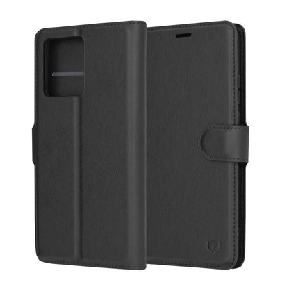 Custodia per Motorola Moto G86, Techsuit, Leather Folio, Nera