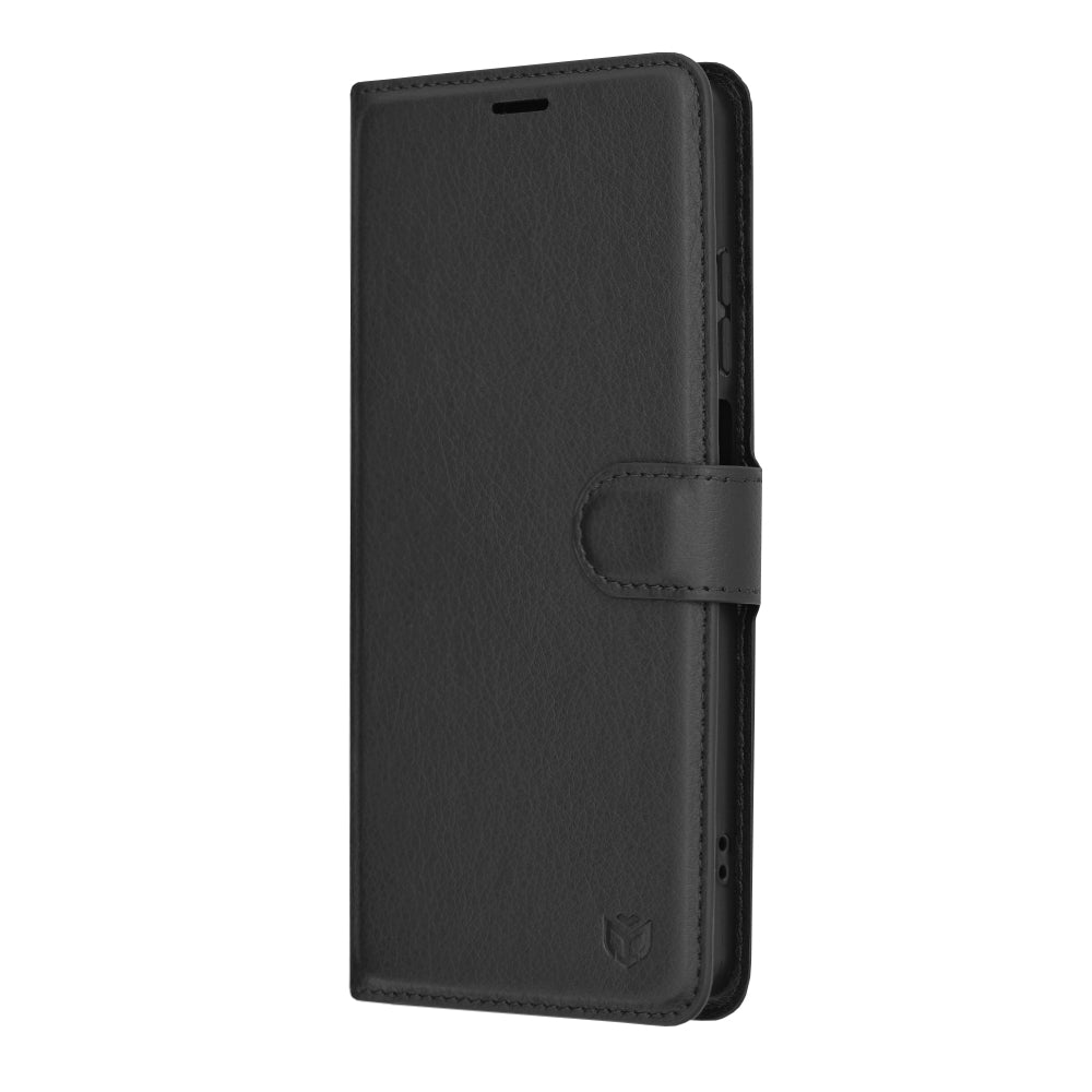 Custodia per Motorola Moto G04s / E14 / G04 / G24, Techsuit, Leather Folio, Nera