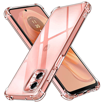 Custodia per Motorola Moto G04s / E14 / G04 / G24, Techsuit, Shockproof Clear, Trasparente