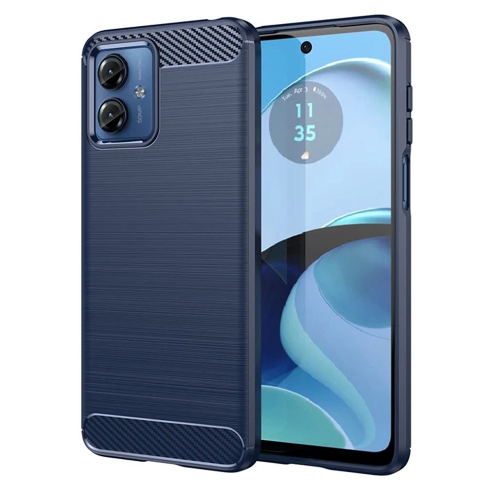 Custodia per Motorola Moto G14, Techsuit, Carbonio, Blu