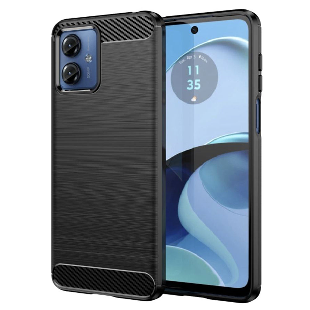 Custodia per Motorola Moto G14, Techsuit, Carbonio, Nera