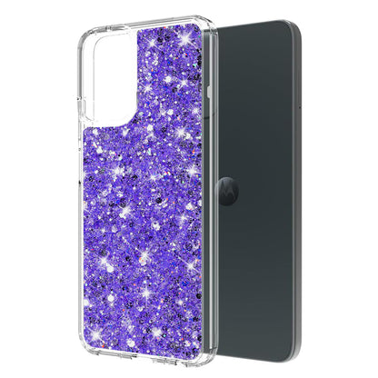 Custodia per Motorola Moto G14, Techsuit, Sparkly Glitter, Viola