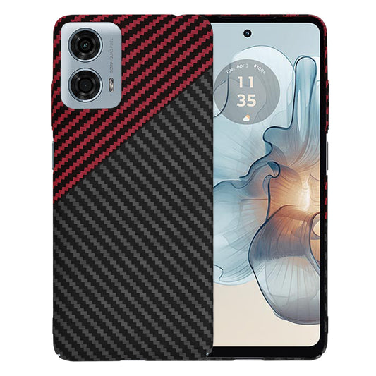 Custodia per Motorola Moto G24 Power, Techsuit, Carbonite FiberShell, Nero Rosso