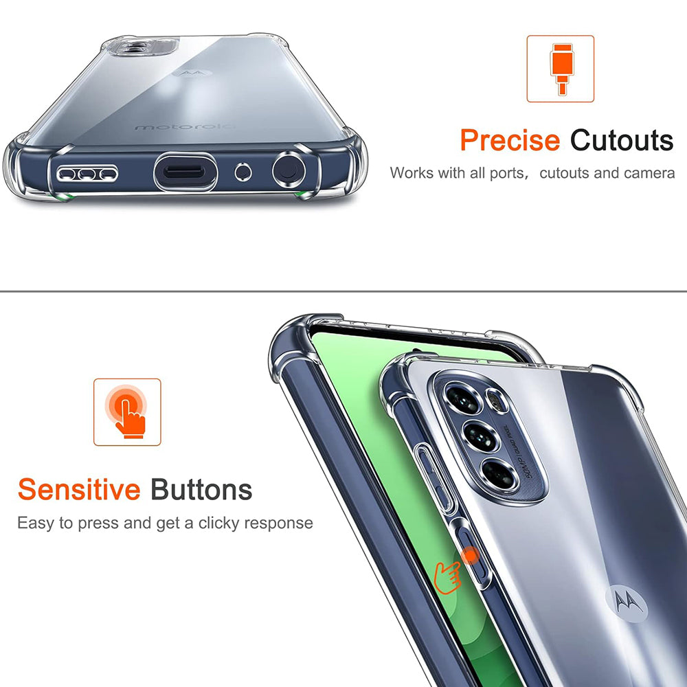 Custodia per Motorola Moto G31 / G41, Techsuit, Shockproof Clear, Trasparente