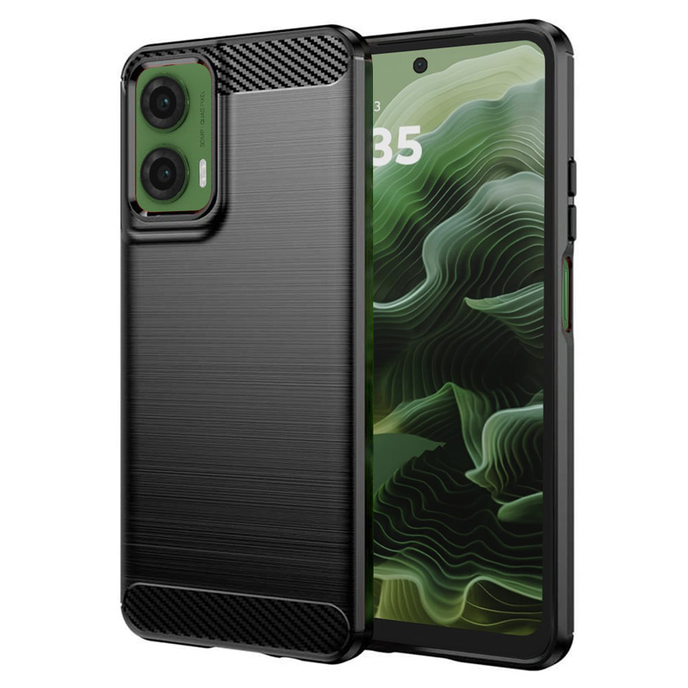 Custodia per Motorola Moto G35, Techsuit, Carbonio, Nera
