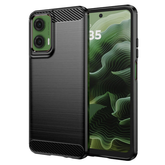 Custodia per Motorola Moto G35, Techsuit, Carbonio, Nera