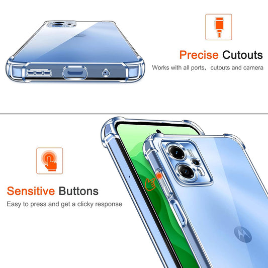Custodia per Motorola Moto G35, Techsuit, Shockproof Clear, Trasparente