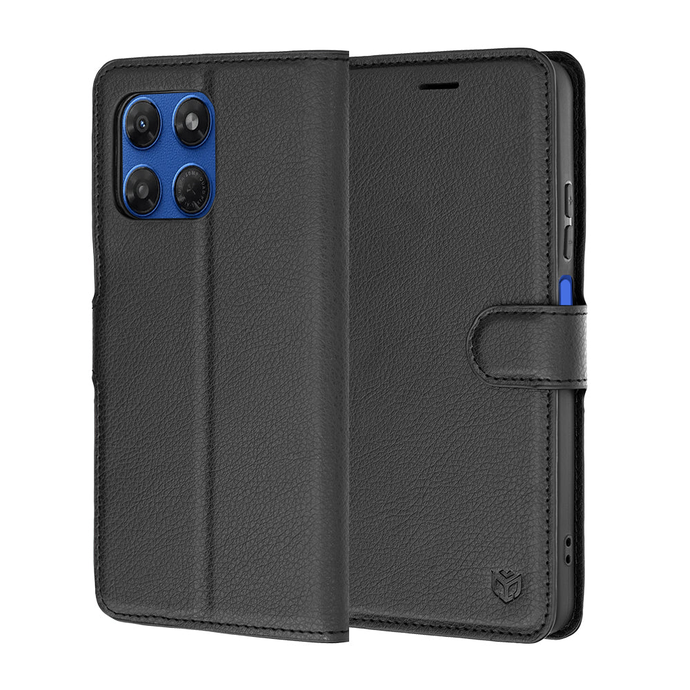 Custodia per Motorola Moto G47 / G37 Power / G37, Techsuit, Leather Folio, Nera