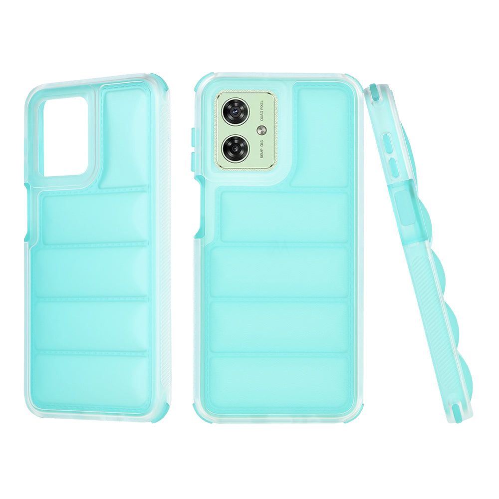 Custodia per Motorola Moto G54, Techsuit, Wave Shield, Turchese