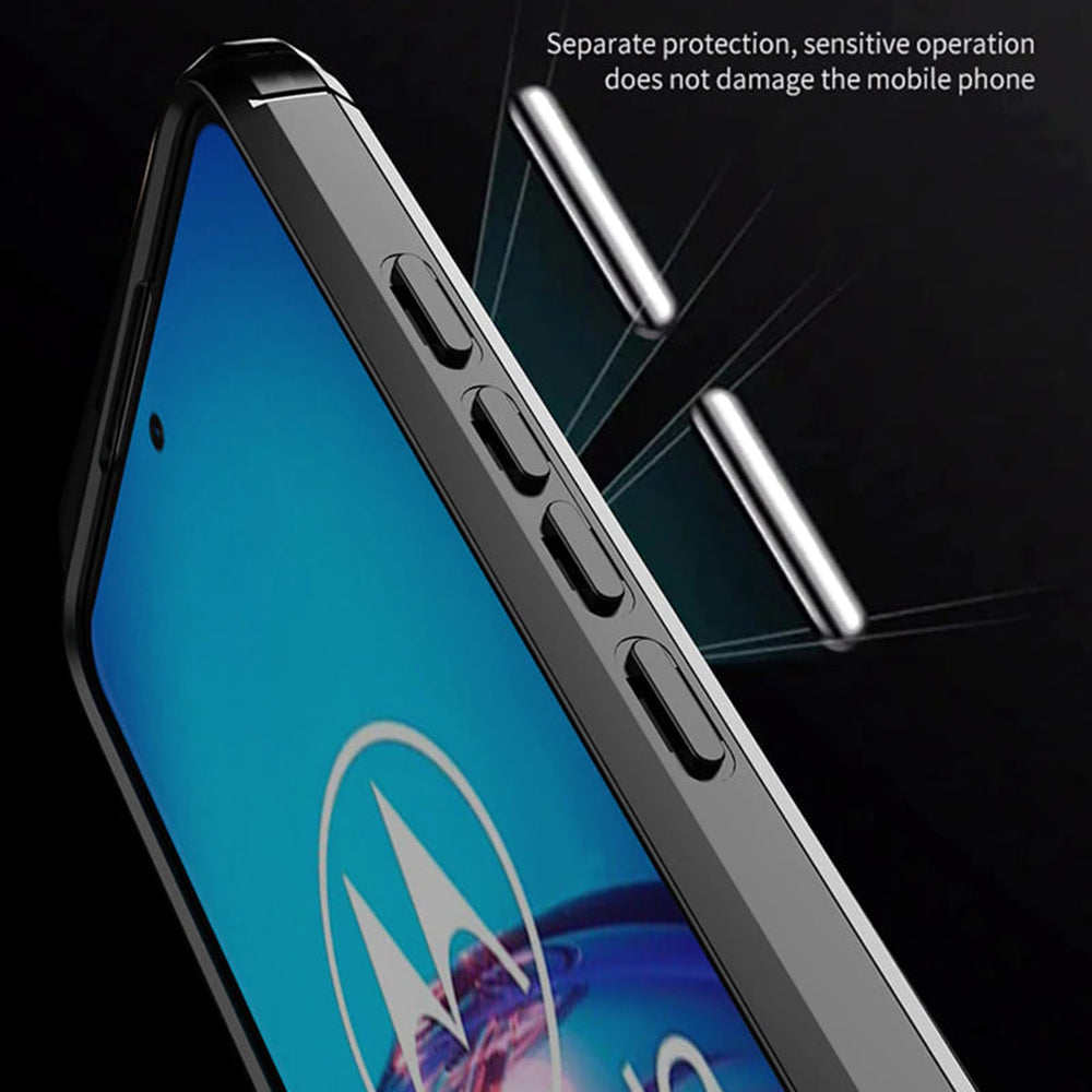 Custodia per Motorola Moto G60, Techsuit, Carbonio, Nera