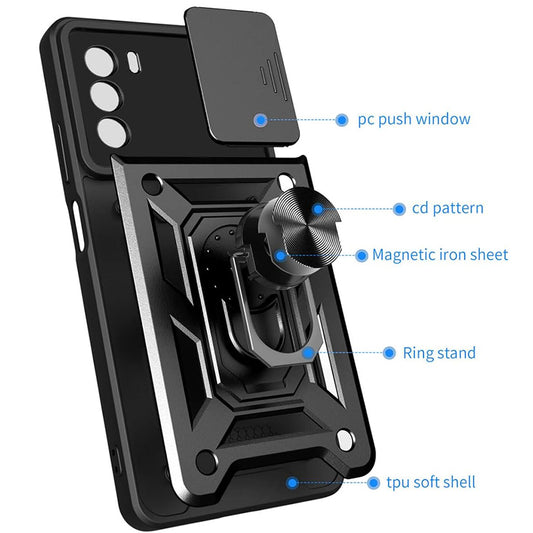 Custodia per Motorola Moto G62 5G, Techsuit, CamShield, Nera