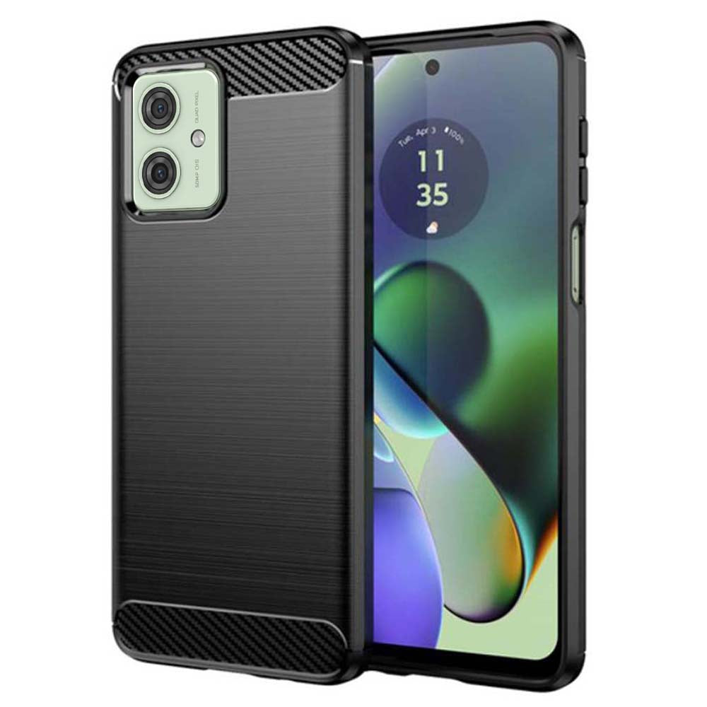 Custodia per Motorola Moto G64 / G54 Power Edition / G54, Techsuit, Carbonio, Nera