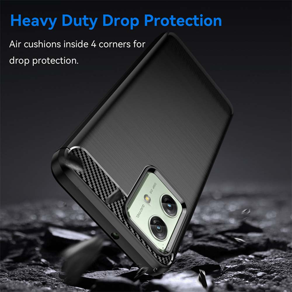 Custodia per Motorola Moto G64 / G54 Power Edition / G54, Techsuit, Carbonio, Nera