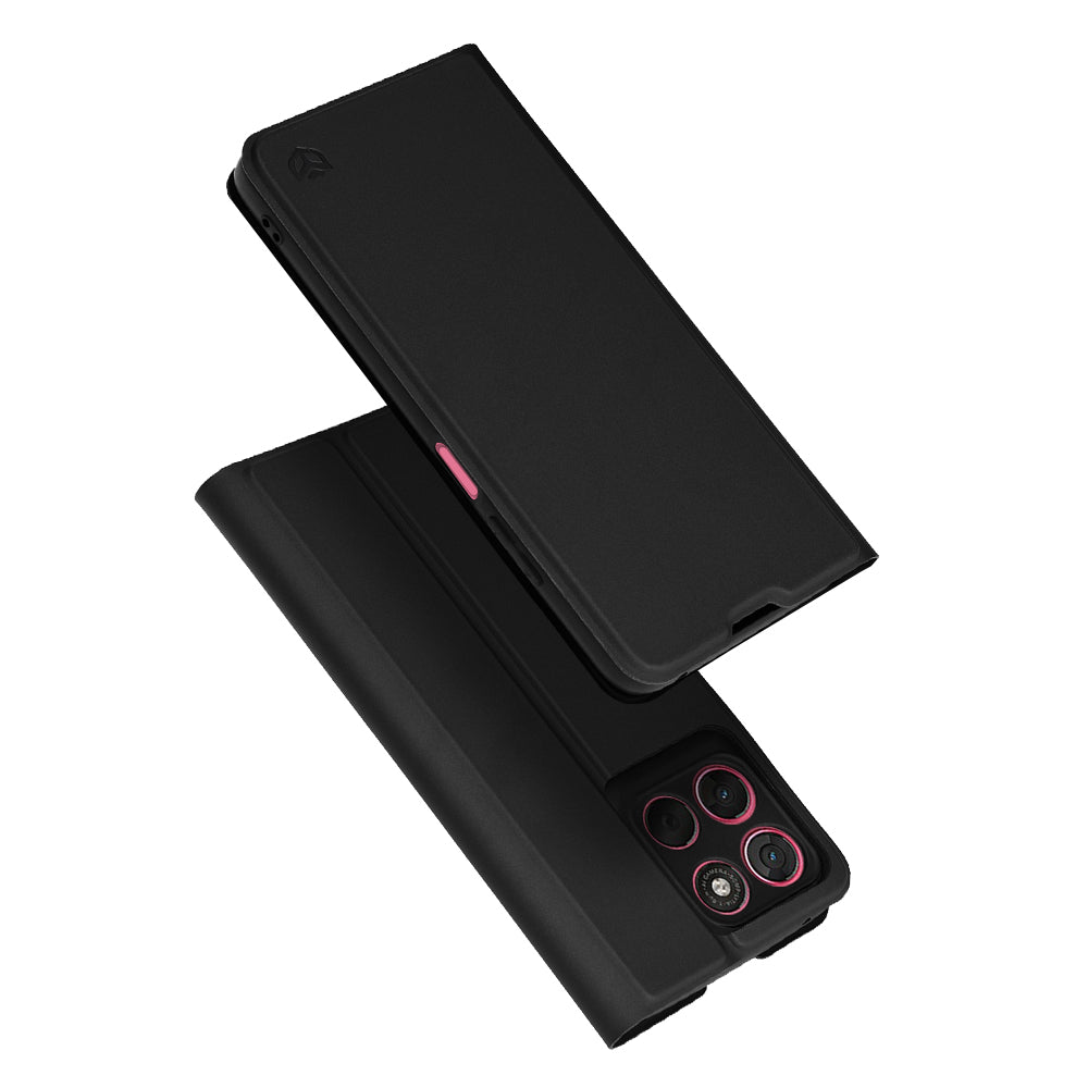 Case for Motorola Moto G67 Power / G57 Power, Techsuit, Magskin Book, Black