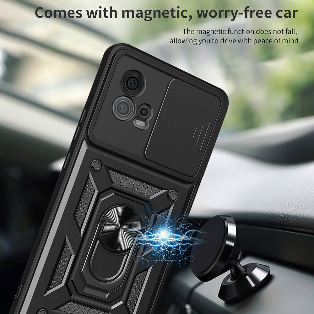 Custodia per Motorola Moto G72, Techsuit, CamShield, Nera