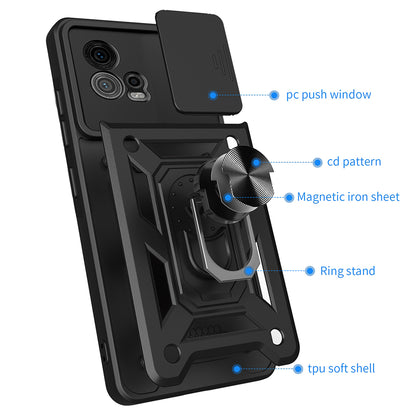 Custodia per Motorola Moto G72, Techsuit, CamShield, Nera