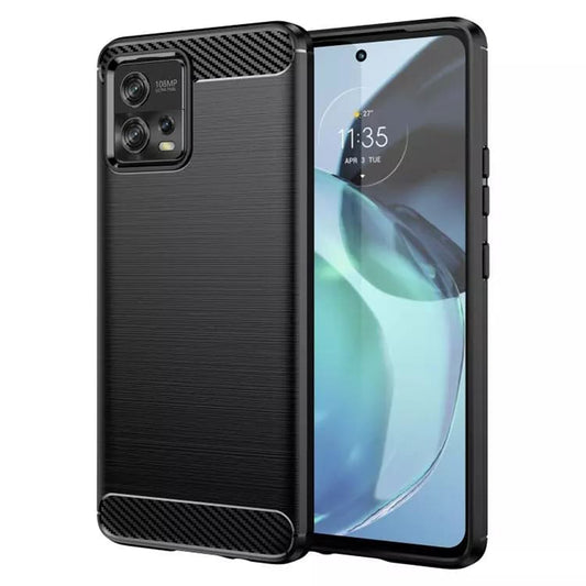 Custodia per Motorola Moto G72, Techsuit, Carbonio, Nera