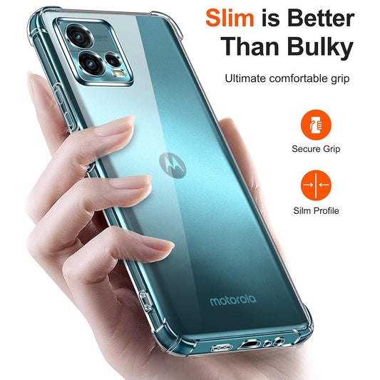 Custodia per Motorola Moto G72, Techsuit, Shockproof Clear, Trasparente