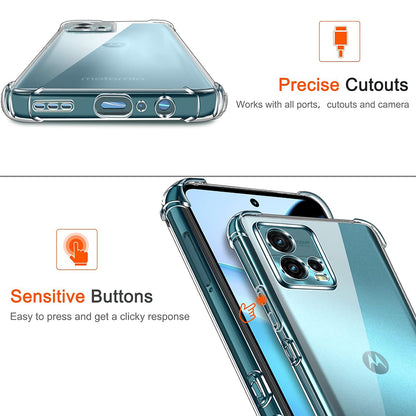 Custodia per Motorola Moto G72, Techsuit, Shockproof Clear, Trasparente
