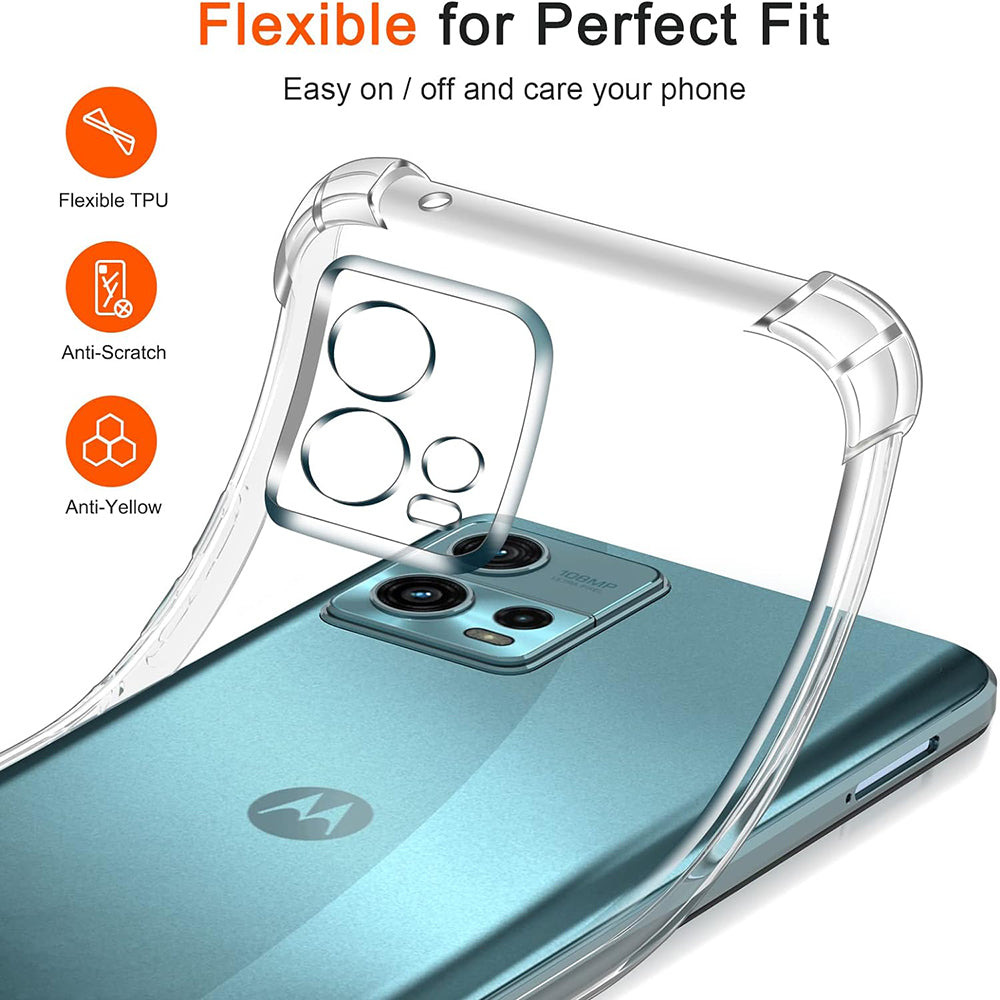 Custodia per Motorola Moto G72, Techsuit, Shockproof Clear, Trasparente