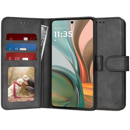 Custodia per Motorola Moto G75, Techsuit, Diary Book, Nera