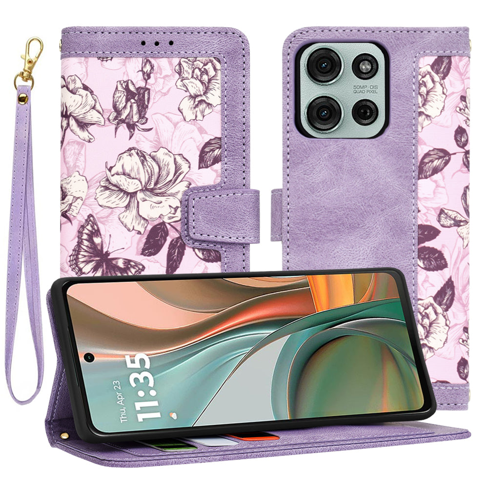 Custodia per Motorola Moto G75, Techsuit, FlipCraft, Viola