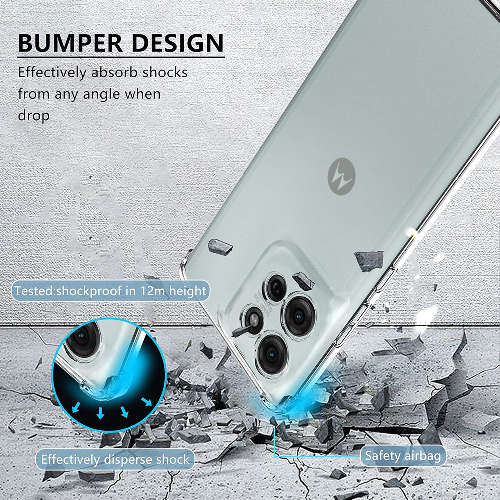 Custodia per Motorola Moto G75, Techsuit, Shockproof Clear, Trasparente