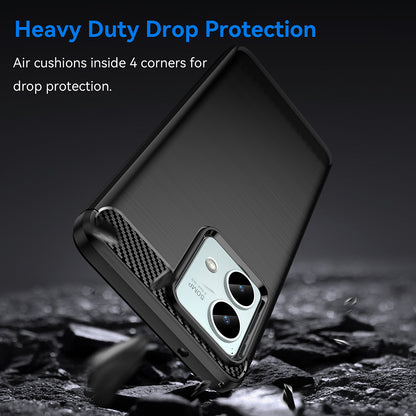 Custodia per Motorola Moto G84, Techsuit, Carbonio, Nera