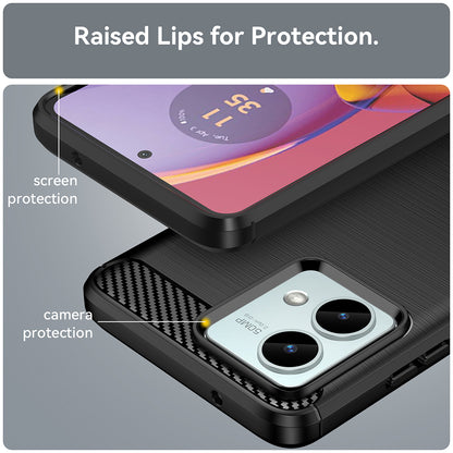 Custodia per Motorola Moto G84, Techsuit, Carbonio, Nera