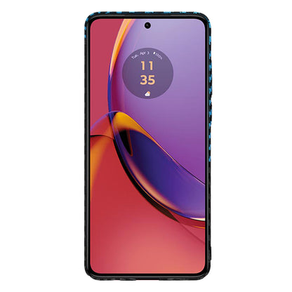 Custodia per Motorola Moto G84, Techsuit, Carbonite FiberShell, Nero Blu